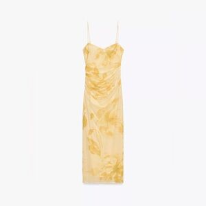 Zara Tulle Yellow Floral Dress